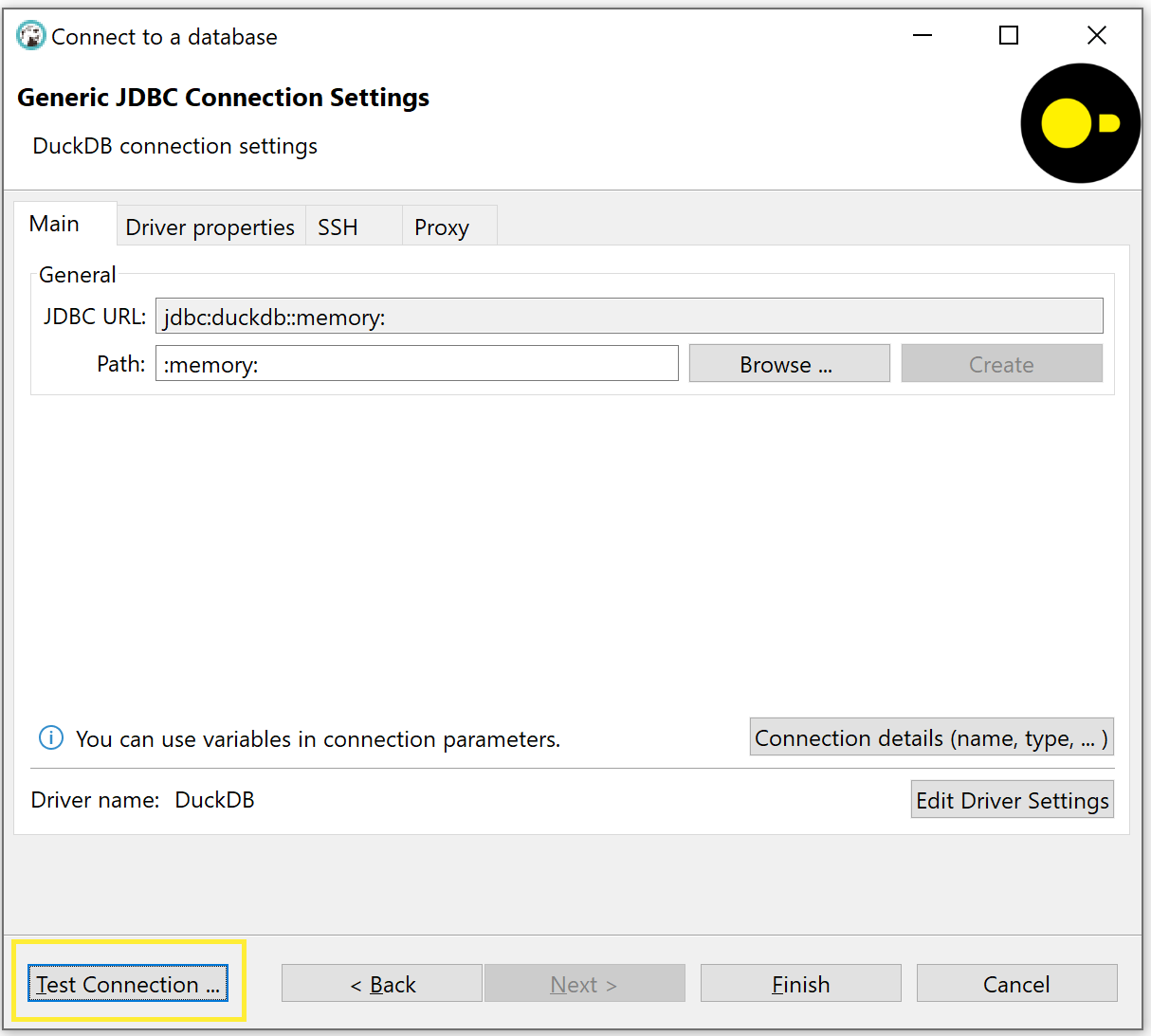 DBeaver Test Connection DBeaver Test Connection